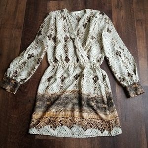 Lavender Brown Snake Printed Dress